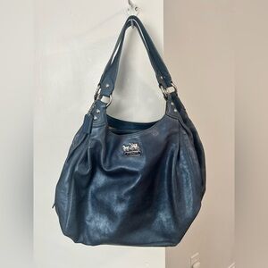 Coach Dark Blue Leather Shoulder Bag